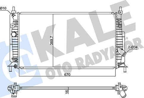 KALE OTO RADYATÖR 347875 - Радіатор, охолодження двигуна autocars.com.ua