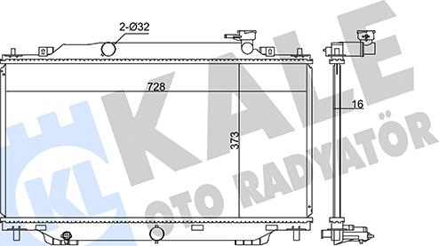 KALE OTO RADYATÖR 347915 - Радіатор, охолодження двигуна autocars.com.ua