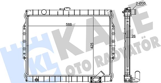 KALE OTO RADYATÖR 347955 - Радіатор, охолодження двигуна autocars.com.ua