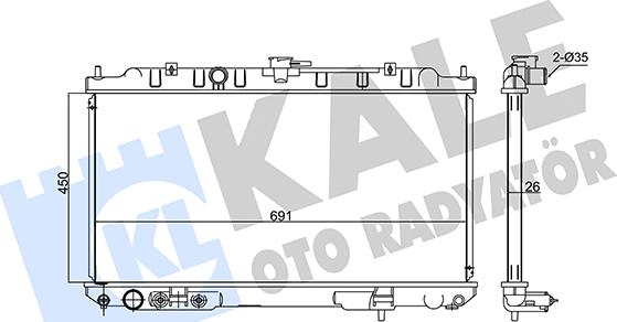 KALE OTO RADYATÖR 348020 - Радіатор, охолодження двигуна autocars.com.ua