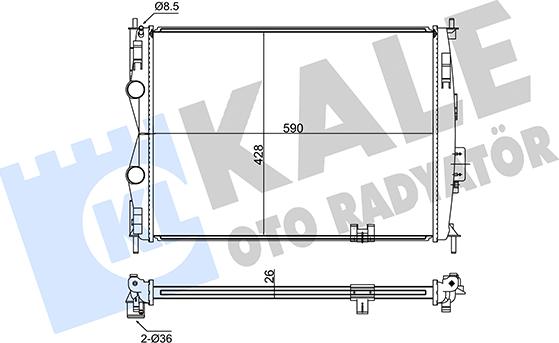 KALE OTO RADYATÖR 348045 - Радіатор, охолодження двигуна autocars.com.ua