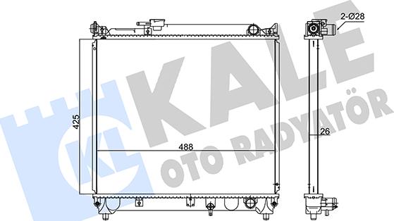 KALE OTO RADYATÖR 348085 - Радіатор, охолодження двигуна autocars.com.ua