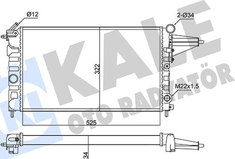 KALE OTO RADYATÖR 348210 - Радіатор, охолодження двигуна autocars.com.ua