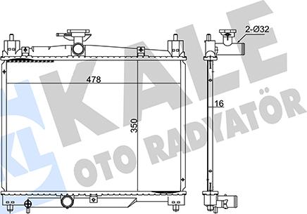 KALE OTO RADYATÖR 348430 - Радіатор, охолодження двигуна autocars.com.ua