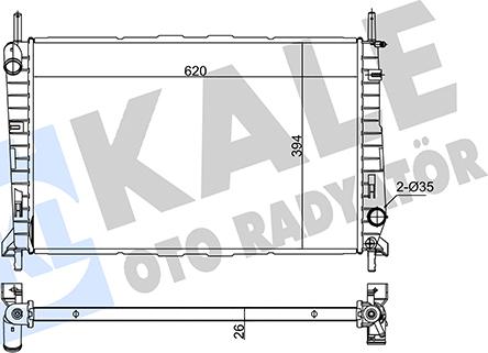 KALE OTO RADYATÖR 348455 - Радіатор, охолодження двигуна autocars.com.ua