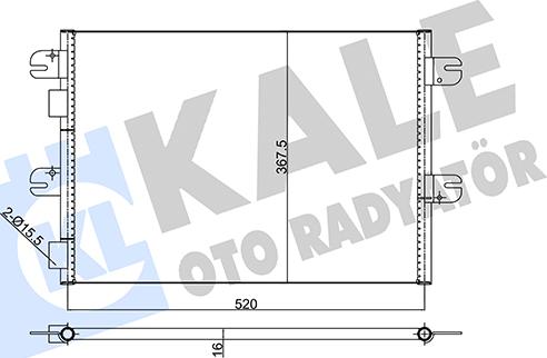 KALE OTO RADYATÖR 350345 - Конденсатор, кондиціонер autocars.com.ua