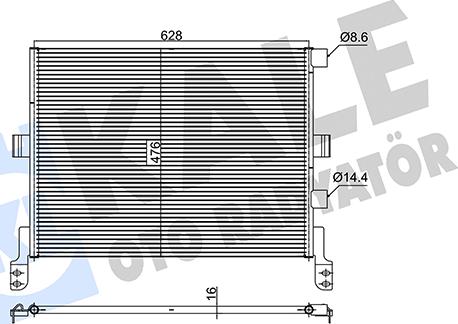 KALE OTO RADYATÖR 350370 - Конденсатор, кондиціонер autocars.com.ua