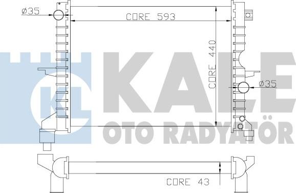 KALE OTO RADYATÖR 350400 - Радіатор, охолодження двигуна autocars.com.ua