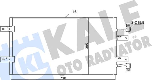 KALE OTO RADYATÖR 350720 - Конденсатор, кондиціонер autocars.com.ua