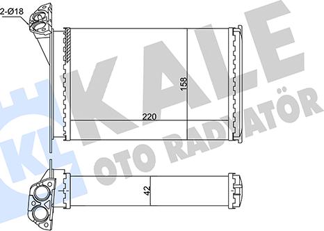 KALE OTO RADYATÖR 352045 - Теплообмінник, опалення салону autocars.com.ua