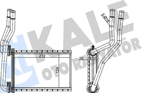 KALE OTO RADYATÖR 352140 - Теплообмінник, опалення салону autocars.com.ua