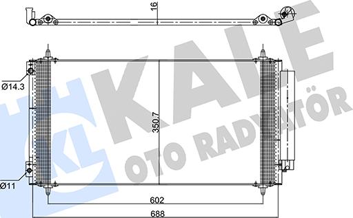 KALE OTO RADYATÖR 352590 - Конденсатор, кондиціонер autocars.com.ua