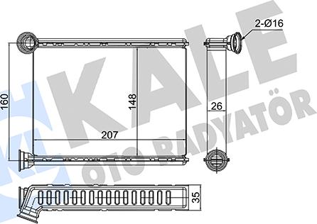 KALE OTO RADYATÖR 352860 - Теплообмінник, опалення салону autocars.com.ua