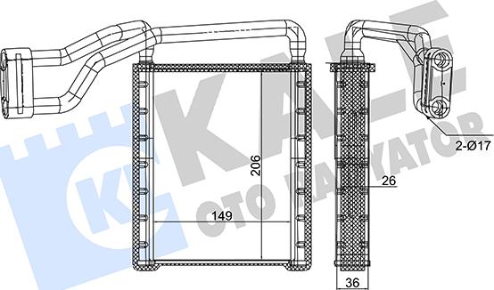 KALE OTO RADYATÖR 353835 - Теплообмінник, опалення салону autocars.com.ua