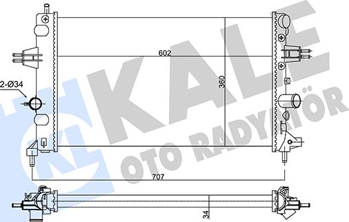 KALE OTO RADYATÖR 354105 - Радіатор, охолодження двигуна autocars.com.ua