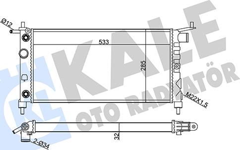 KALE OTO RADYATÖR 354110 - Радіатор, охолодження двигуна autocars.com.ua