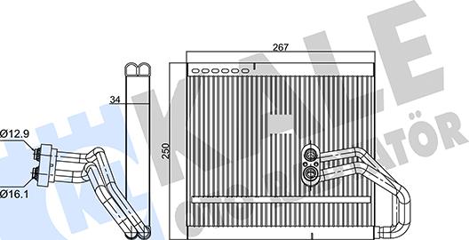 KALE OTO RADYATÖR 354125 - Випарник, кондиціонер autocars.com.ua