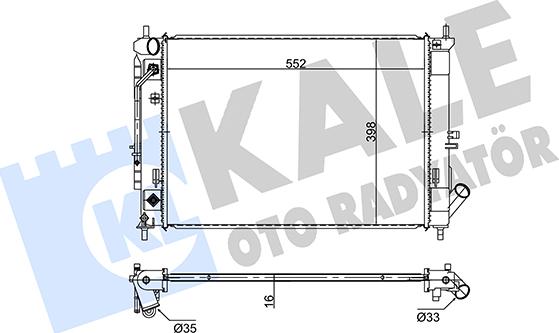 KALE OTO RADYATÖR 354285 - Радіатор, охолодження двигуна autocars.com.ua