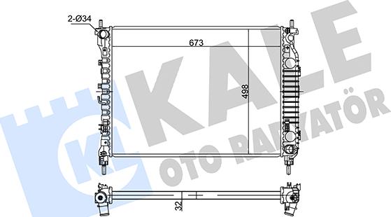 KALE OTO RADYATÖR 354955 - Радіатор, охолодження двигуна autocars.com.ua