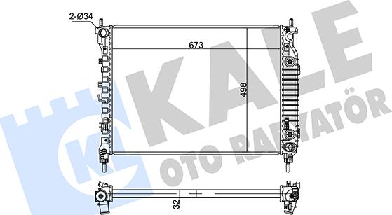 KALE OTO RADYATÖR 354960 - Радіатор, охолодження двигуна autocars.com.ua