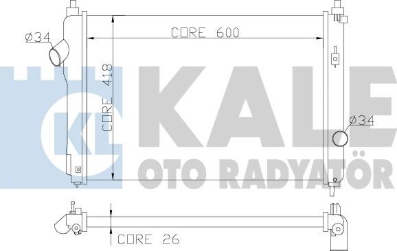 KALE OTO RADYATÖR 355100 - Радіатор, охолодження двигуна autocars.com.ua