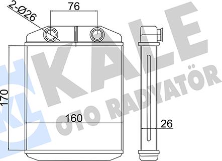 KALE OTO RADYATÖR 355110 - Теплообменник, отопление салона autodnr.net