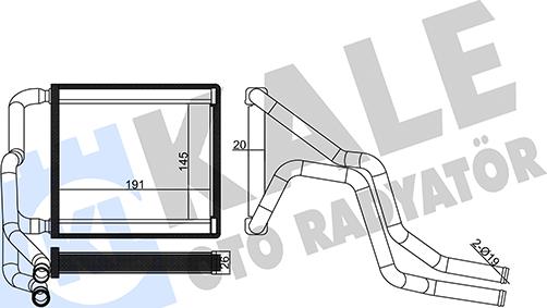 KALE OTO RADYATÖR 355135 - Теплообмінник, опалення салону autocars.com.ua