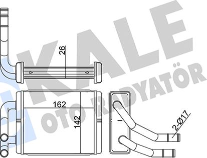 KALE OTO RADYATÖR 355180 - Теплообмінник, опалення салону autocars.com.ua