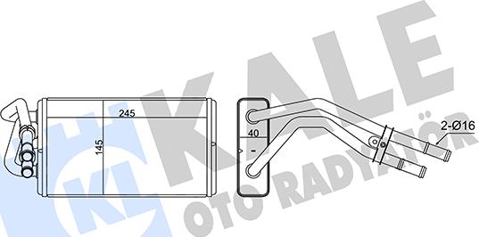 KALE OTO RADYATÖR 355195 - Теплообмінник, опалення салону autocars.com.ua