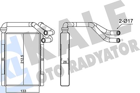 KALE OTO RADYATÖR 355210 - Теплообмінник, опалення салону autocars.com.ua