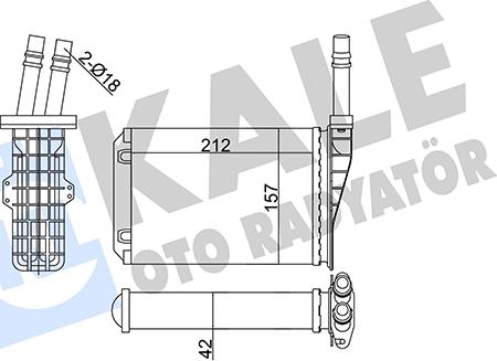 KALE OTO RADYATÖR 355270 - Теплообмінник, опалення салону autocars.com.ua