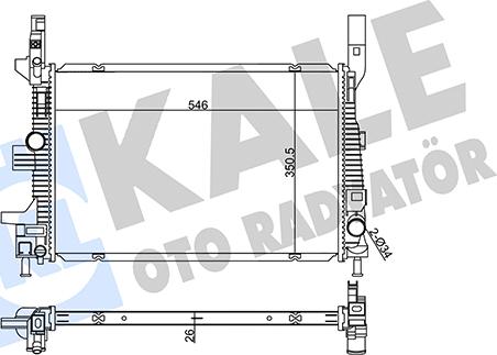 KALE OTO RADYATÖR 355520 - Радіатор, охолодження двигуна autocars.com.ua