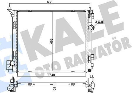 KALE OTO RADYATÖR 355525 - Радіатор, охолодження двигуна autocars.com.ua