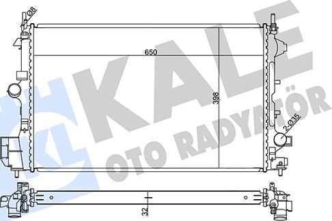 KALE OTO RADYATÖR 355580 - Радіатор, охолодження двигуна autocars.com.ua