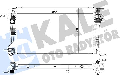 KALE OTO RADYATÖR 355835 - Радіатор, охолодження двигуна autocars.com.ua