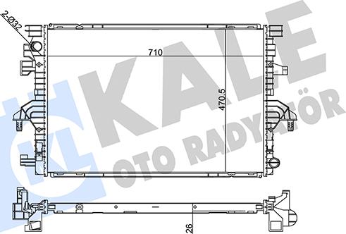 KALE OTO RADYATÖR 355905 - Радіатор, охолодження двигуна autocars.com.ua