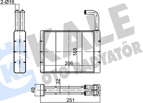 KALE OTO RADYATÖR 356220 - Теплообменник, отопление салона autodnr.net