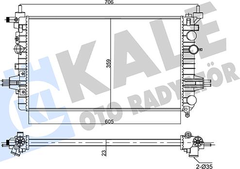 KALE OTO RADYATÖR 357020 - Радіатор, охолодження двигуна autocars.com.ua