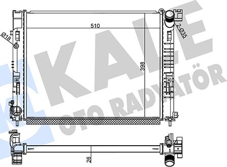 KALE OTO RADYATÖR 357285 - Радіатор, охолодження двигуна autocars.com.ua