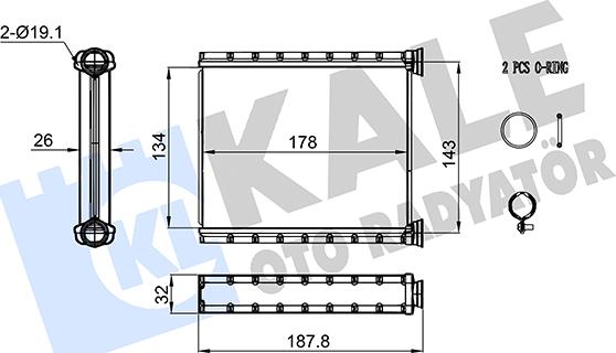 KALE OTO RADYATÖR 357290 - Теплообмінник, опалення салону autocars.com.ua