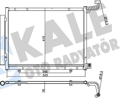 KALE OTO RADYATÖR 357320 - Конденсатор, кондиціонер autocars.com.ua