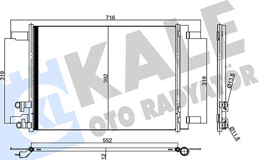 KALE OTO RADYATÖR 357395 - Конденсатор, кондиціонер autocars.com.ua