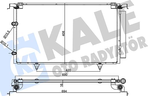 KALE OTO RADYATÖR 357705 - Конденсатор, кондиціонер autocars.com.ua