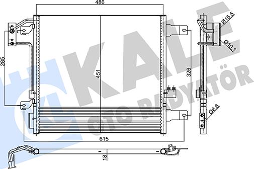 KALE OTO RADYATÖR 358055 - Конденсатор, кондиціонер autocars.com.ua