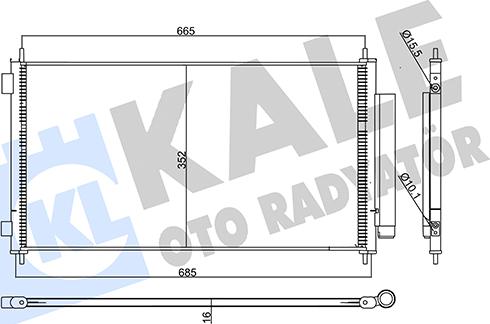 KALE OTO RADYATÖR 358075 - Конденсатор, кондиціонер autocars.com.ua