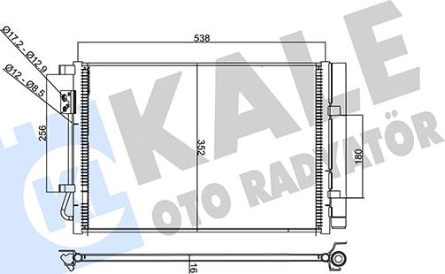 KALE OTO RADYATÖR 358235 - Конденсатор, кондиціонер autocars.com.ua