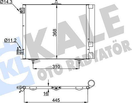 KALE OTO RADYATÖR 358440 - Конденсатор, кондиціонер autocars.com.ua