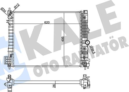 KALE OTO RADYATÖR 358995 - Радіатор, охолодження двигуна autocars.com.ua