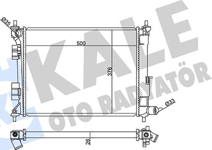 KALE OTO RADYATÖR 359120 - Радіатор, охолодження двигуна autocars.com.ua