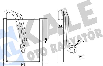 KALE OTO RADYATÖR 359855 - Випарник, кондиціонер autocars.com.ua